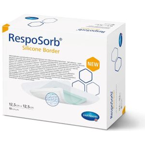 Resposorb - Silicone Border - Absorberend Verband - 12,5 x 12,5 cm - 10 Stuks