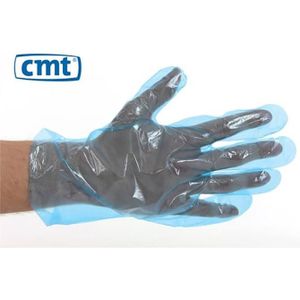 PE Handschoenen, Blauw, Geruwd 30cm, 25my 100 Stuks (CMT)