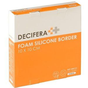 Decifera - Foam Silicone Border - 10 x 10 cm - 5 Stuks - Sterk Absorberend Schuimverband