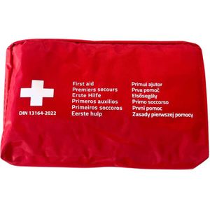 EHBO-tas Auto - DIN-13164-2022 - 44-delige Set - Rode Nylon Tas