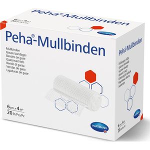 Peha-Mullbinden - Fixatiewindsel - 6 cm x 4 m - 20 Stuks - Viscose/Katoen