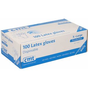 CMT - Latex Handschoenen - Poedervrij - Wit - 100 Stuks