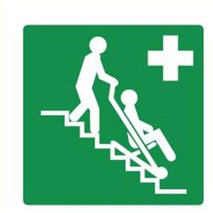 Evacuatiestoel vinyl sticker 20 x 20 cm