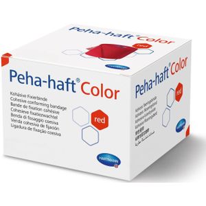 Peha-haft Color rood fixatiezwachtel 20 m x 6 cm