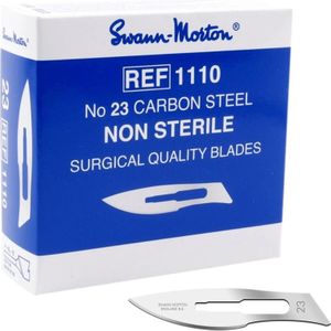 Swann-Morton - Mesjes Niet Steriel - Maat 23 - 100st - Carbon Staal