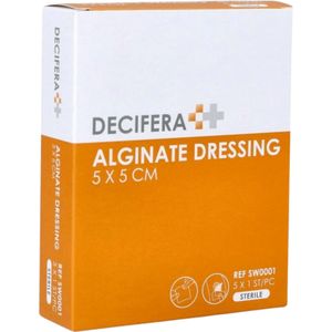 Decifera - Alginate Wondkompres - 5 x 5 cm - Calciumalginaat - Hoge Absorptie