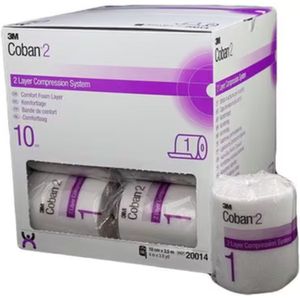 3M Coban 2 Comfort 2-laags compressiezwachtel 10 cm x 3,5 m