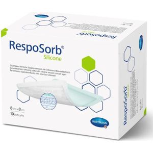 Resposorb Siliconen absorberend verband 8 x 8 cm 10 stuks