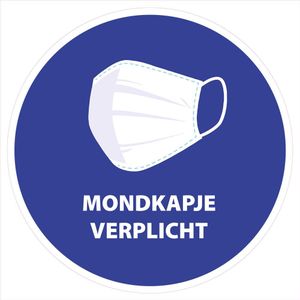 Mondkapje verplicht vinyl sticker Ø200mm