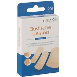 HEKA plast wondpleister elastisch textiel assorti 20 Pleisters