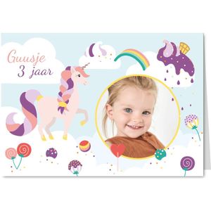 Uitnodiging kinderfeest eenhoorn meisje