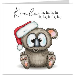 Kerstkaart Koala met kerstmuts