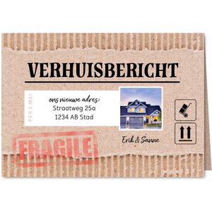 Verhuisbericht - kartonlook met foto
