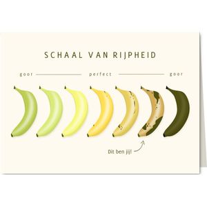 Verjaardagskaart met bananen ohjee overrijp humor