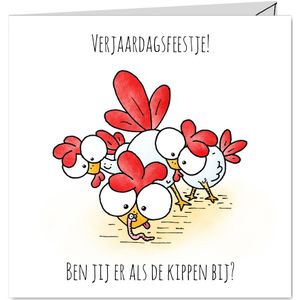 Uitnodiging feest - Ben jij er als de kippen bij?