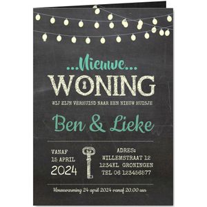 Verhuiskaart krijtbord sleutel