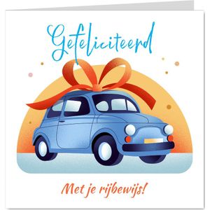 Geslaagd voor rijbewijs met auto en strik