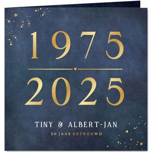 Stijlvolle klassieke uitnodiging 50-jarig huwelijksjubileum