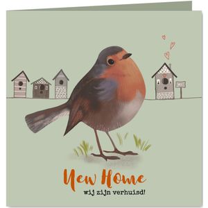 Verhuiskaart vogel roodborstje