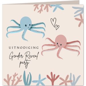 Uitnodiging gender reveal inktvissen