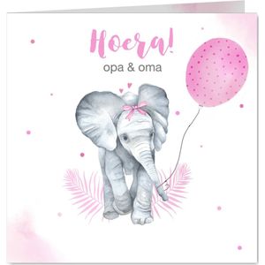 Felicitatie kleinkind olifant ballon