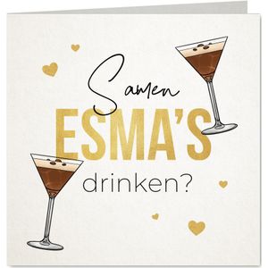 Valentijnskaart esma proosten hartjes goud vriendin meid