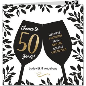 Uitnodiging 50 jaar huwelijk Cheers