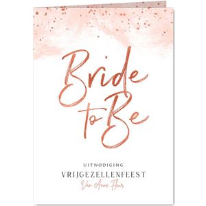Uitnodigingskaart vrijgezellenfeest vrouw waterverf bride
