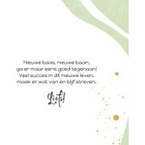 Trendy felicitatiekaart nieuwe baan bosje klavertjes vier