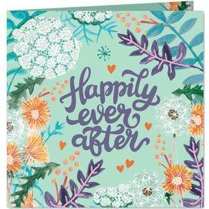 Felicitatie voor een huwelijk of verloving met bloemen