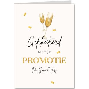 Geslaagd kaart promotie champagne confetti