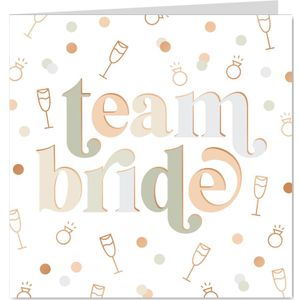 Uitnodiging vrijgezellenfeestje Team Bride met confetti