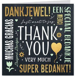 Bedankt kaart algemeen krijtbord teksten