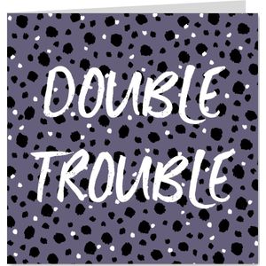 Felicitatiekaart hip zwanger tweeling double trouble