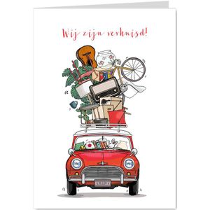 Verhuiskaart Mini voorkant rood