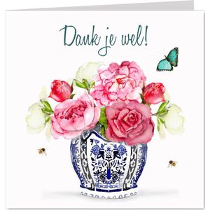 Bedankkaart Vaas met bloemen