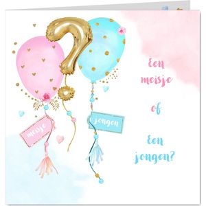 Uitnodiging gender reveal party balonnen