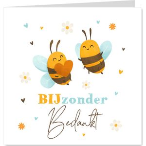 Bijzondere bedankkaart bijtjes humor