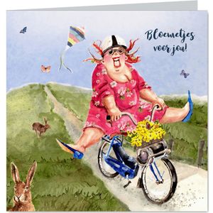 Verjaardagskaart op de solex