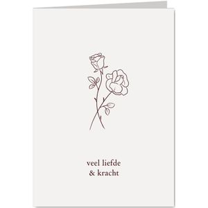 Sterktekaartje liefde en kracht met rozen