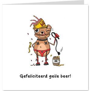 Verjaardag gefeliciteerd geile beer kaart
