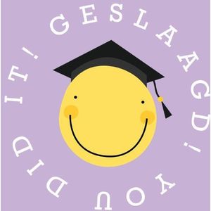 Geslaagd raambord smiley met hoedje you did it
