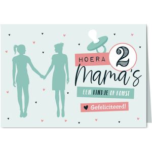 Felicitatiekaart zwanger 2 moeders lesbisch gay baby