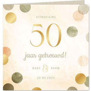 Jubileumkaart 50 jaar aanpasbaar met confetti