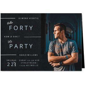 Uitnodiging verjaardagfeest man 40 jaar met foto