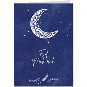 Stijlvolle religiekaart Eid Mubarak met maansikkel