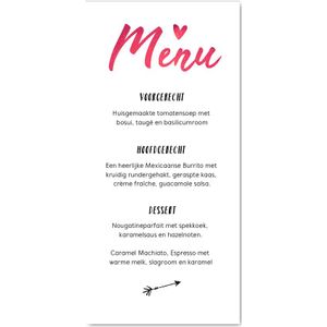 Menukaart 21 diner hip en modern