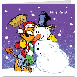 Loeki de Leeuw met sneeuwman