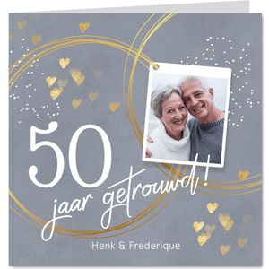 Stijlvolle jubileumkaart 50 jaar getrouwd foto
