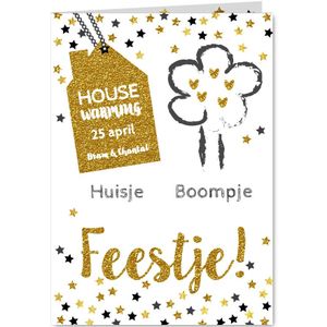 Housewarming huisje boompje feestje goud